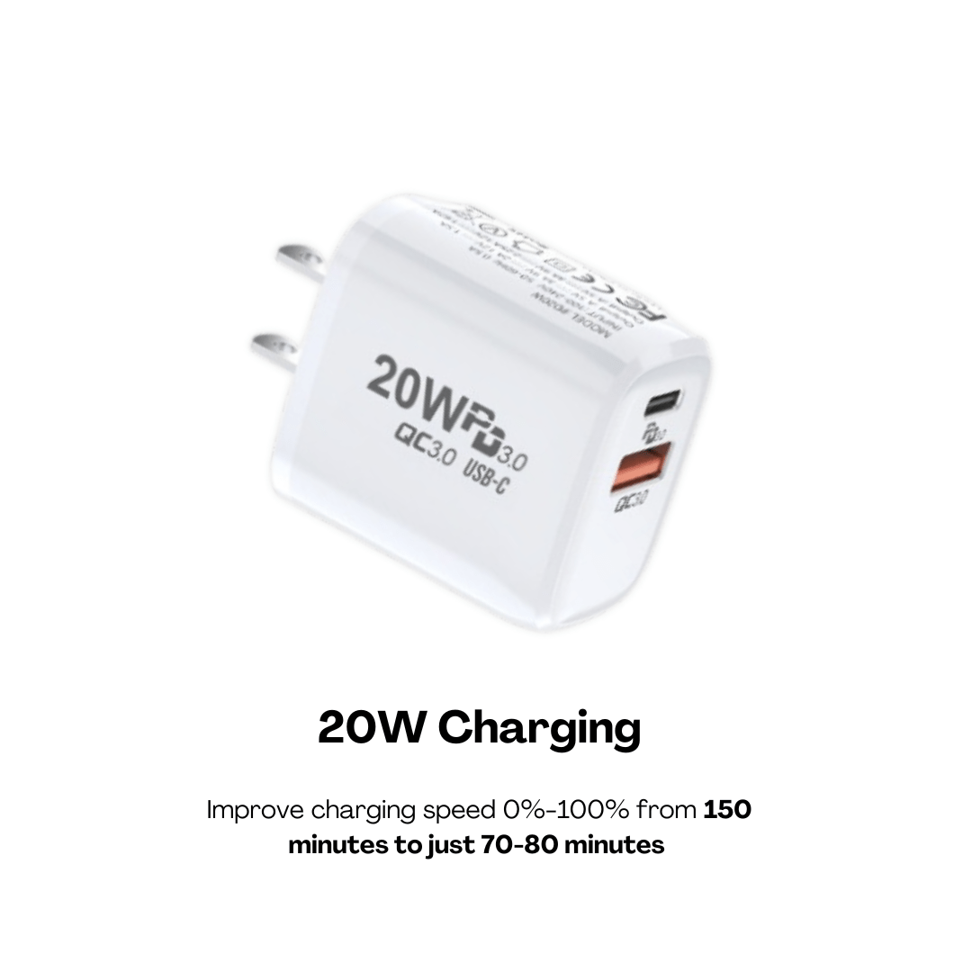 High Power Charger 20W - Increase Charging Speeds